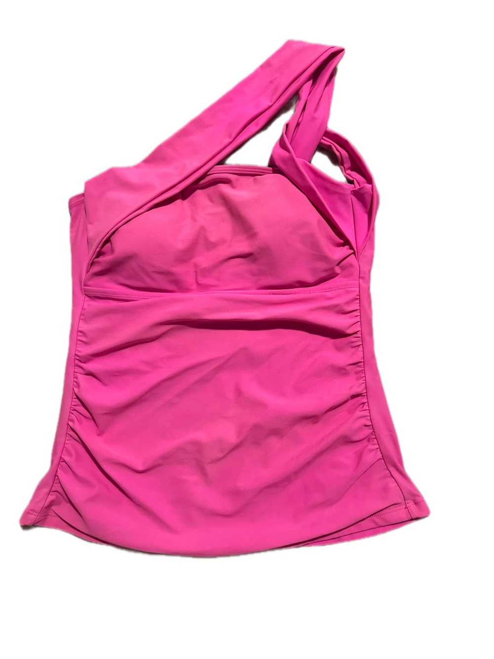 One-Shoulder Hot Pink Swim Tankini Top